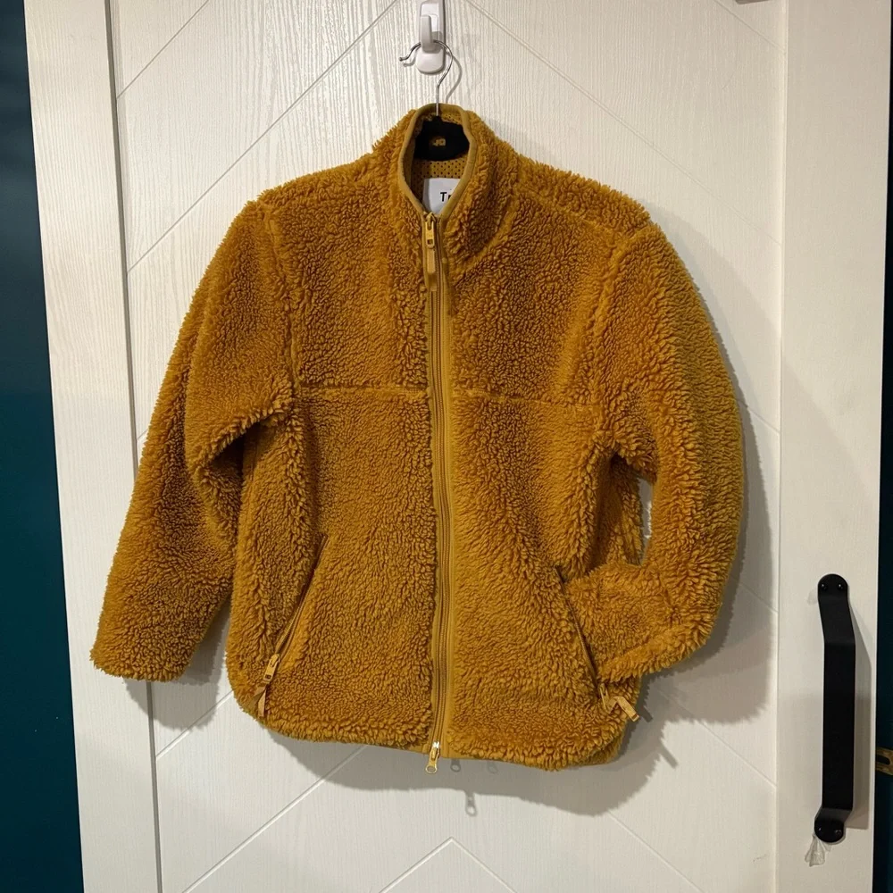 Aritiza TNA XS| Sherpa Zip Up Mustard/ Hiking/ Cozycore /Granola/ Boho - Picture 3 of 8